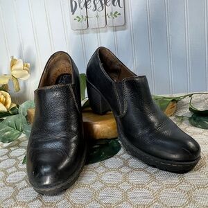 Born Concept b.o.c. Pebbled Leather Slip On Heel Shoes